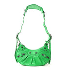 Balenciaga Agneau Arena Le Cagole Shoulder Bag XS Vivid Green