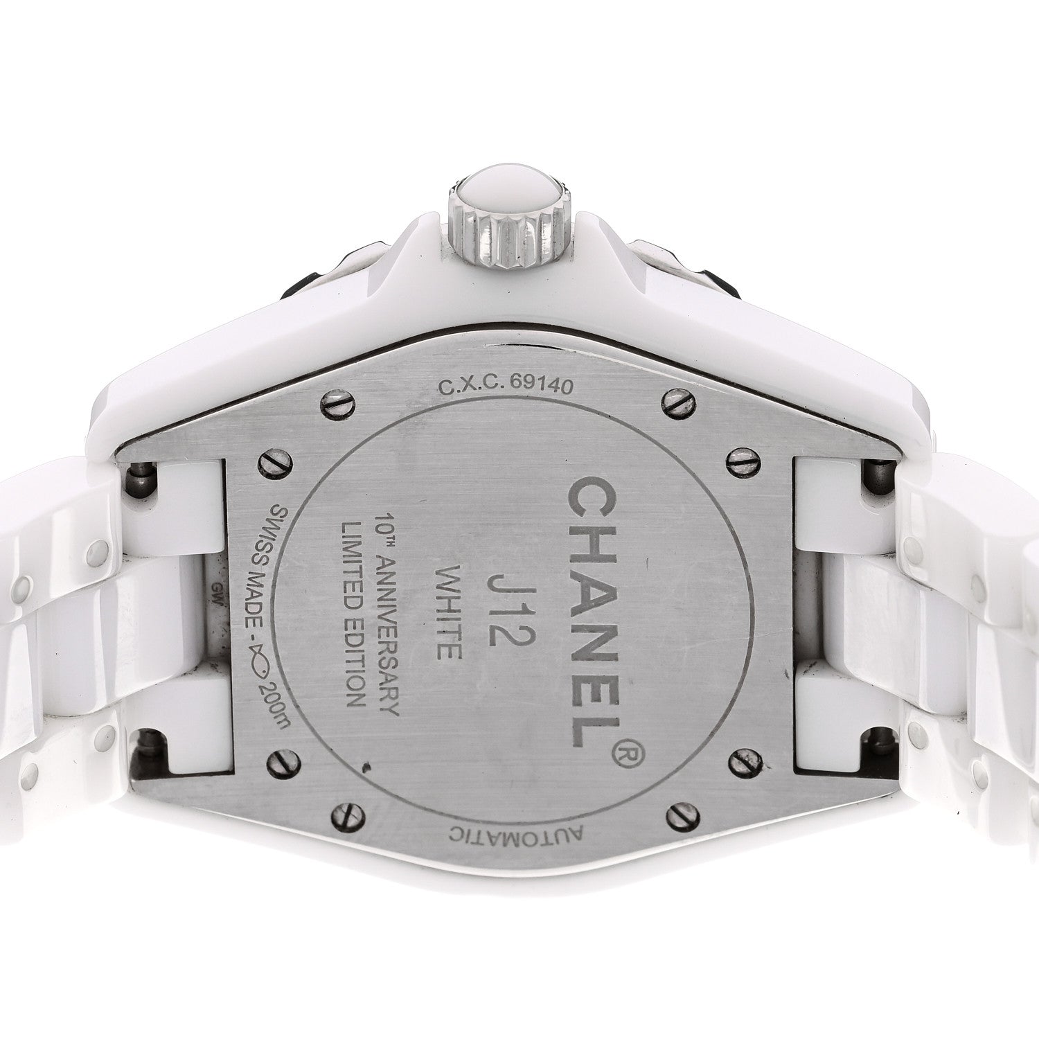 Chanel Stainless Steel Ceramic 38mm J12 Phantom Automatic Watch White