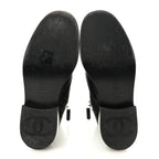 Chanel Calfskin Lace Up Combat Boots 37.5 Black