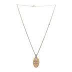 Chanel Crystal CC Oval Tag Pendant Necklace Gold
