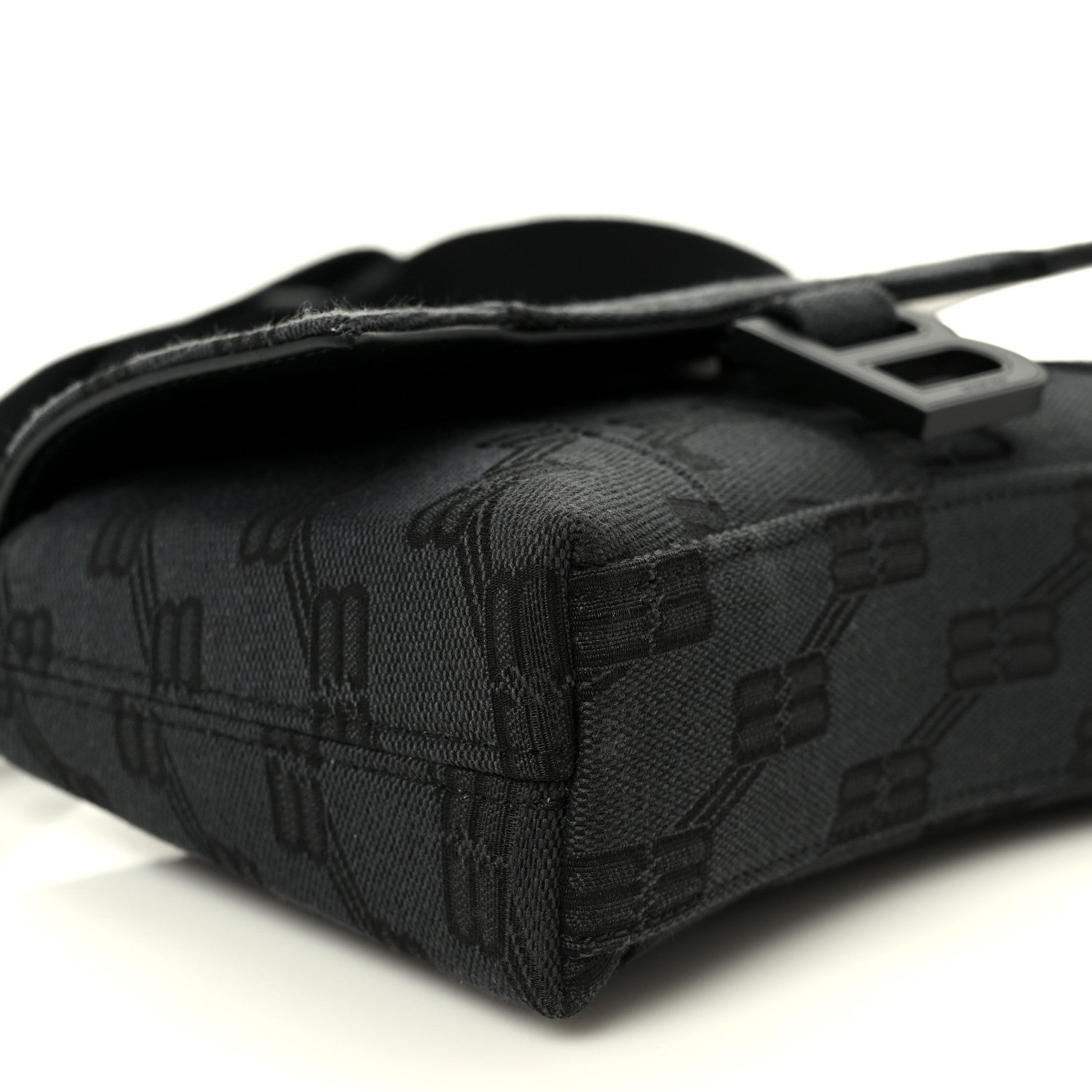 Balenciaga BB Jacquard Monogram  XSS Downtown Shoulder Bag Black