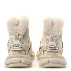Balenciaga Mesh Nylon Faux Fur Womens Track Hike Sneakers 37 White