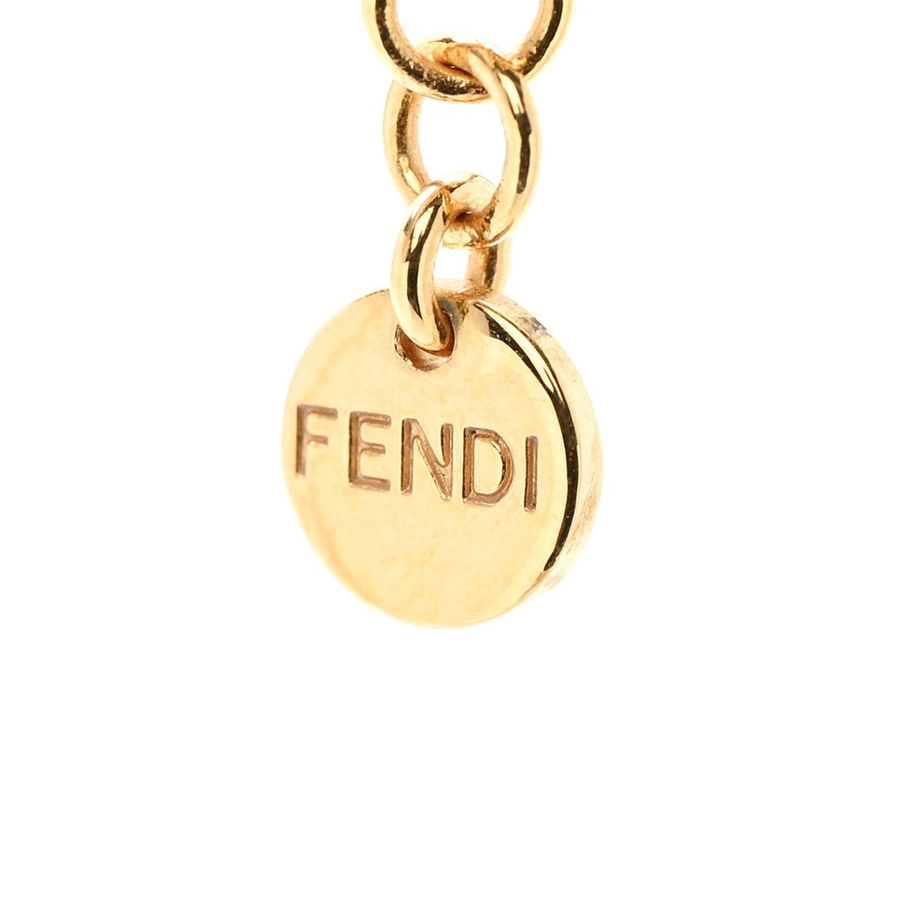 Fendi Metal Crystal Fendi First Tennis Choker Necklace Gold