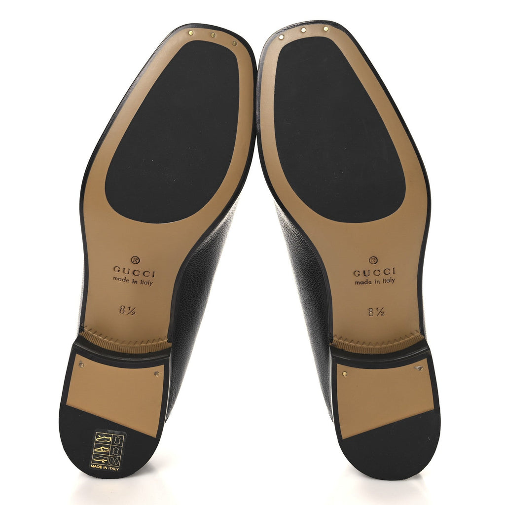 Gucci Goatskin Mens Horsebit Loafers 8.5 Black