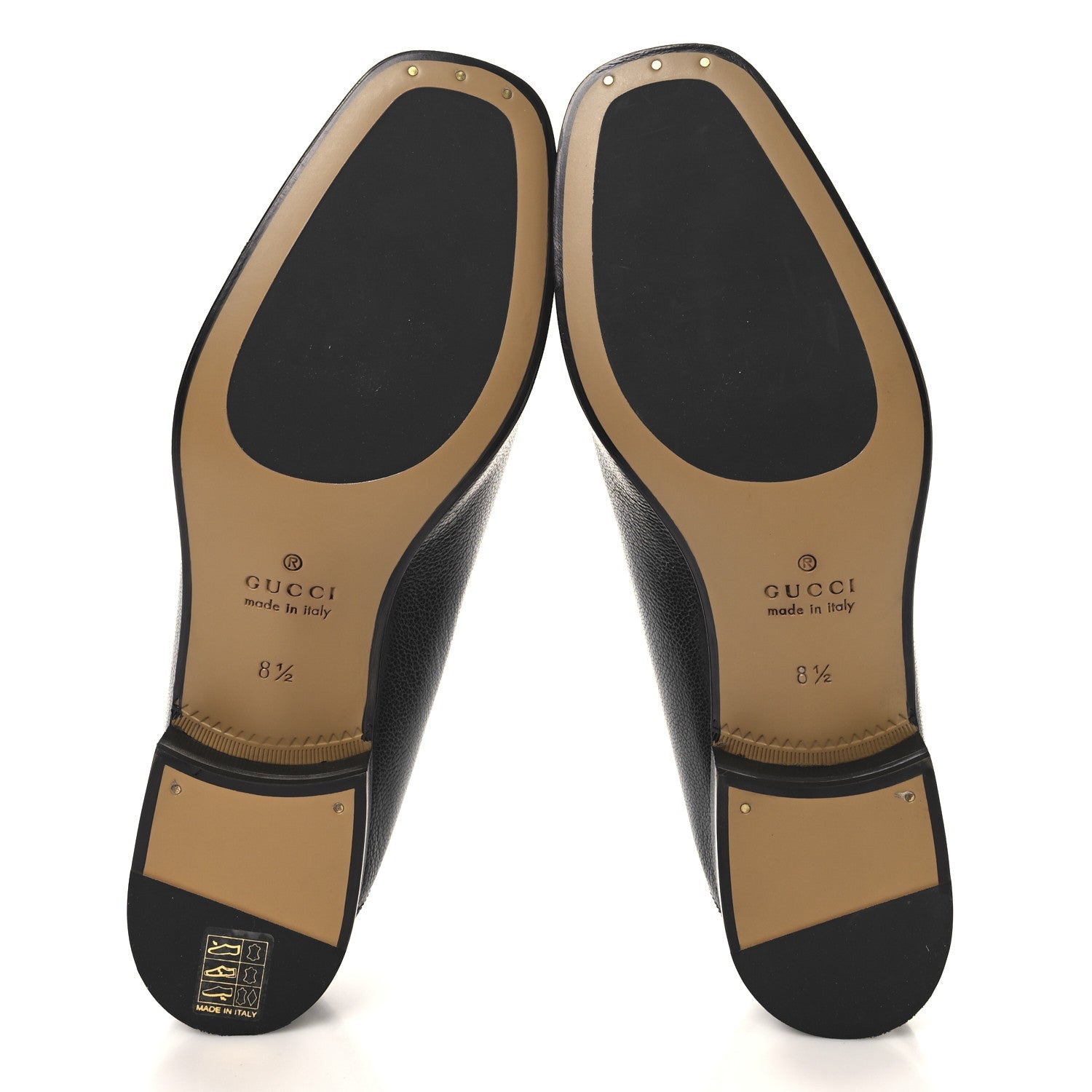 Gucci Goatskin Mens Horsebit Loafers 8.5 Black