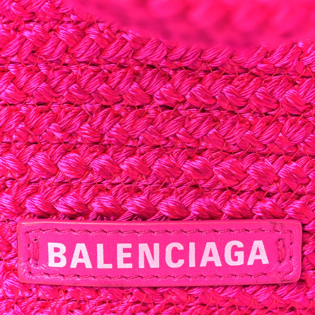 Balenciaga BOTTEGA VENETA Raffia Large Ibiza Basket Bag  Lipstick Pink
