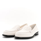 Chanel Lambskin CC Mocassin Loafers 38.5 White