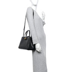 Balenciaga Calfskin Crocodile Embossed Medium Sharp Tote Black