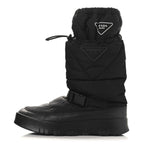 Prada Re-Nylon Gabardine Rubber Triangle Logo Mens Padded Snow Boots 8.5 Black