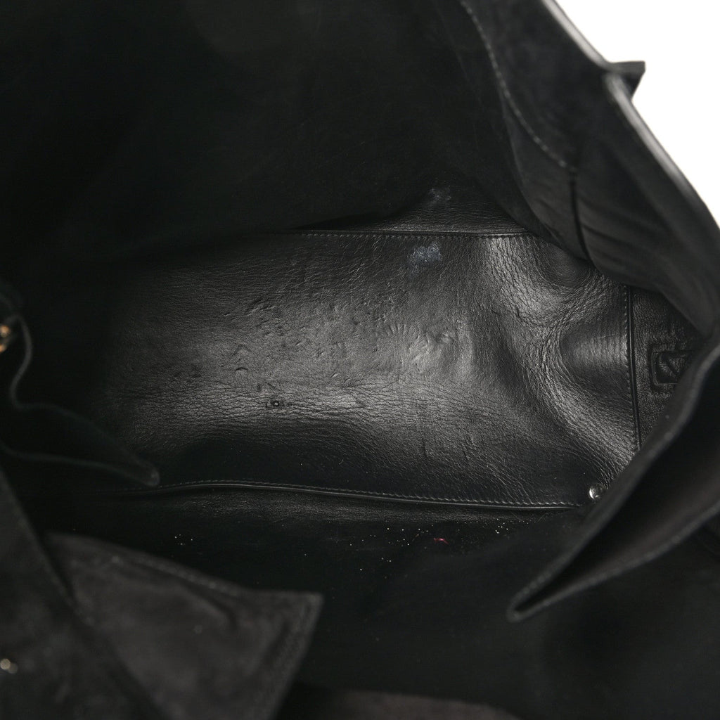 Balenciaga Daim Suede Plate Hardware Papier A6 Zip Around Tote Black