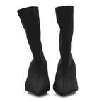 Balenciaga Jersey Crepe Extreme Pointed Toe Knife Booties 36 Black