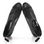 Chanel Mesh Suede Cap Toe Embellished Short Boots 35.5 Black