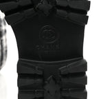 Chanel Calfskin Tweed Nylon Printed Boots 38 Black