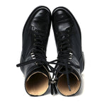 Chanel Calfskin Lace Up Combat Boots 38 Black