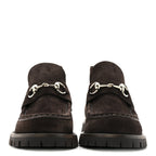 Gucci Suede Horsebit Ankle Boots 38 Dark Brown