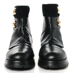 Chanel Calfskin Knit CC Short Boots 41 Black
