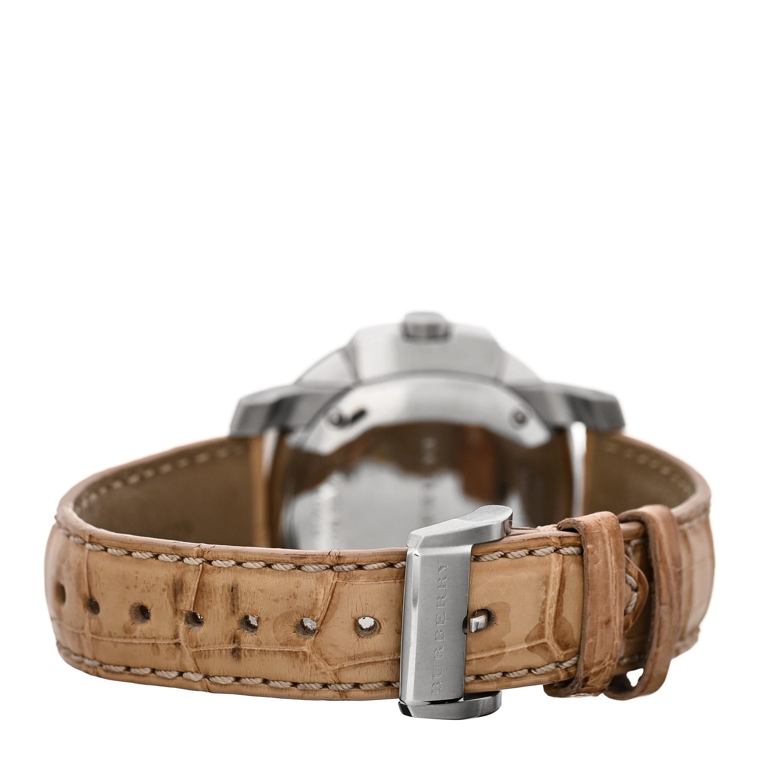 Burberry Stainless Steel Alligator Diamond Bezel 38mm The Britain Quartz Watch Champagne BBY1400
