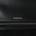 Balenciaga Arena Lambskin Medium Hourglass X Le Cagole Top Handle Bag Black