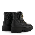 Chanel Lambskin Calfskin Quilted Lace Up Combat Boots 38 Black