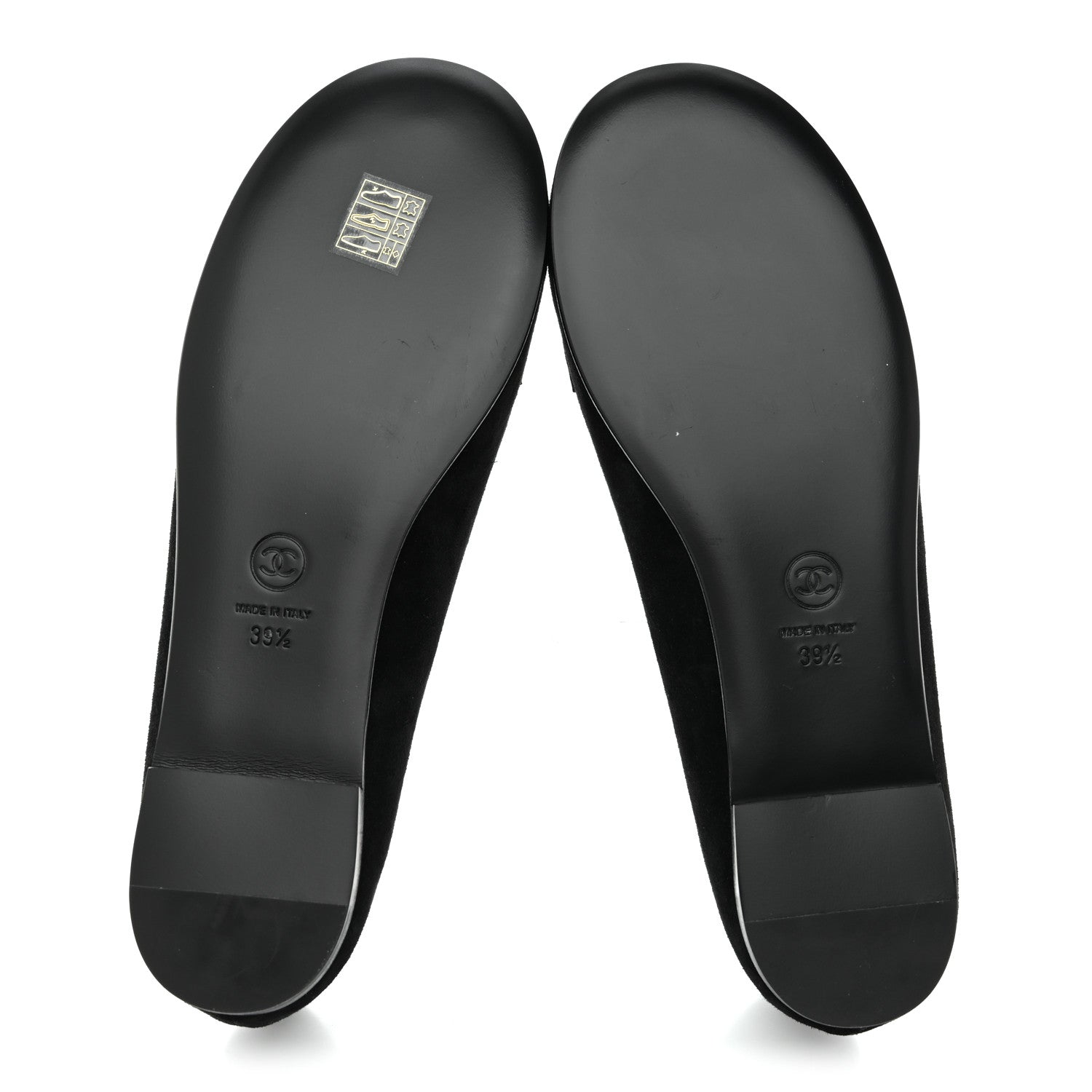 Chanel Suede Crystal CC Mocassin Loafers 39.5 Black