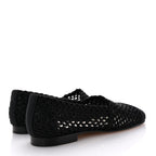 Chanel Knit Grosgrain Cap Toe CC Moccasin Loafers  36.5 Black