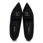 Chanel Suede Heart CC Loafers 40.5 Black