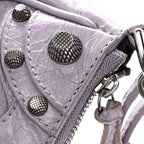 Balenciaga Agneau Arena Le Cagole Mini Purse With Chain Lilac