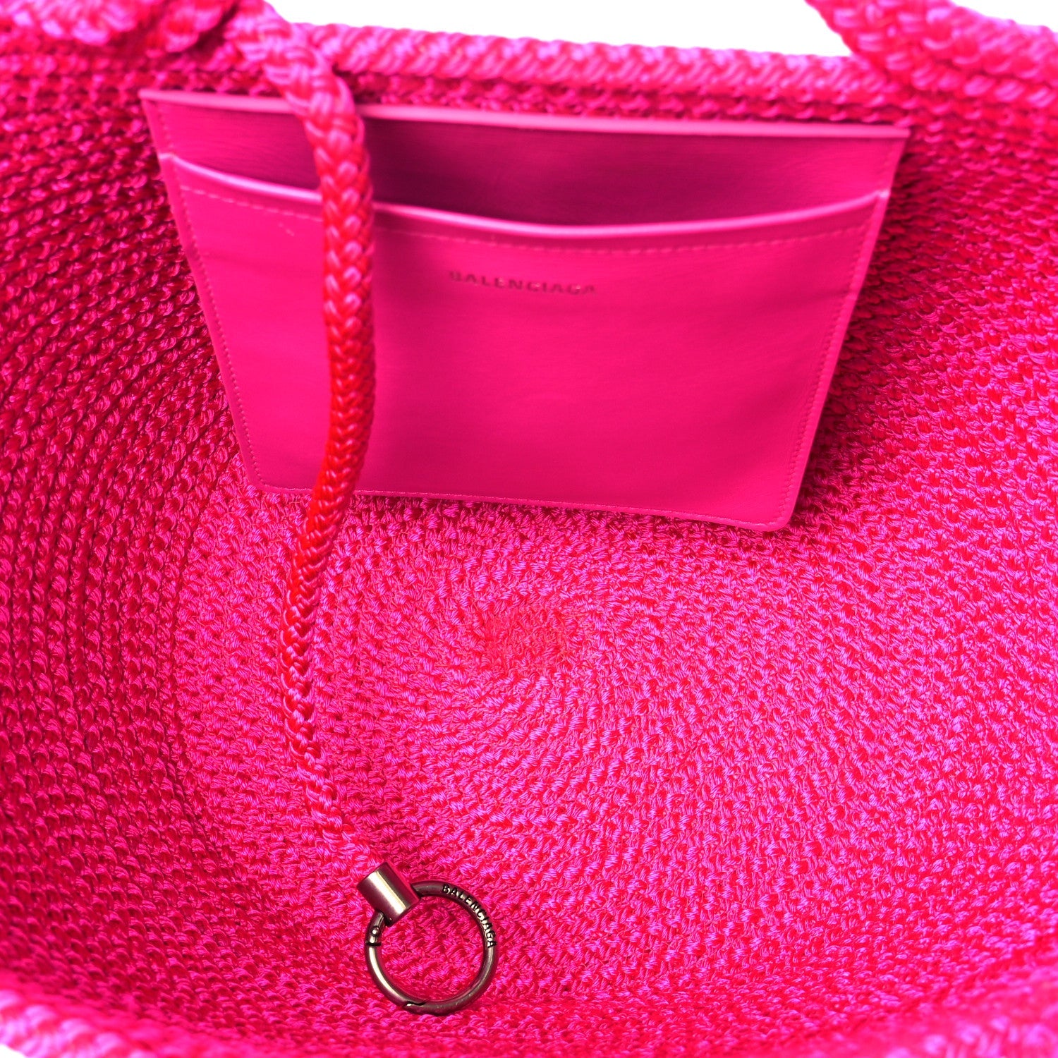 Balenciaga BOTTEGA VENETA Raffia Large Ibiza Basket Bag  Lipstick Pink