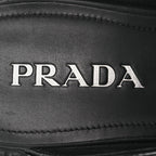 Prada Spazzolato Triangle 40mm Loafer Mules 37 Black