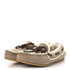 Miu Miu Shearling Moccasin Loafers 35 Beige