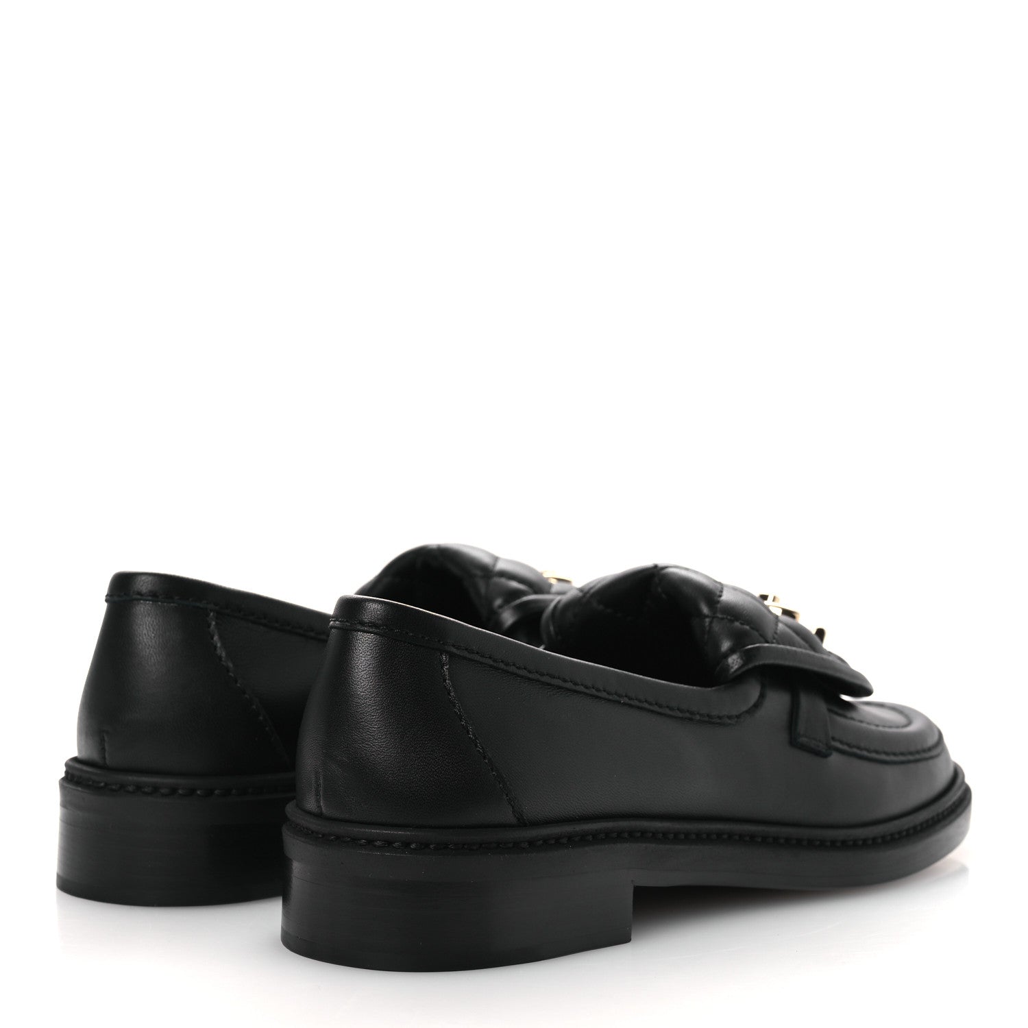 Chanel Lambskin Quilted CC Turnlock Loafers 36.5 Black