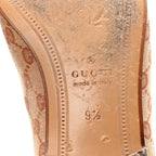 Gucci Canvas GG Monogram Horsebit Mens Jordaan Loafers 9.5 Beige Ruggine Light Brown