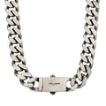 Saint Laurent Metal Curb Chain Necklace Oxidized Silver