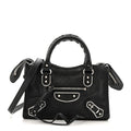 Balenciaga Chevre Silver Metallic Edge Hardware Nano City Black