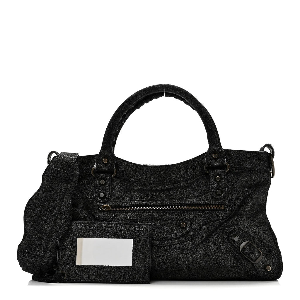Balenciaga Craquele Calfskin Classic Hardware First Black