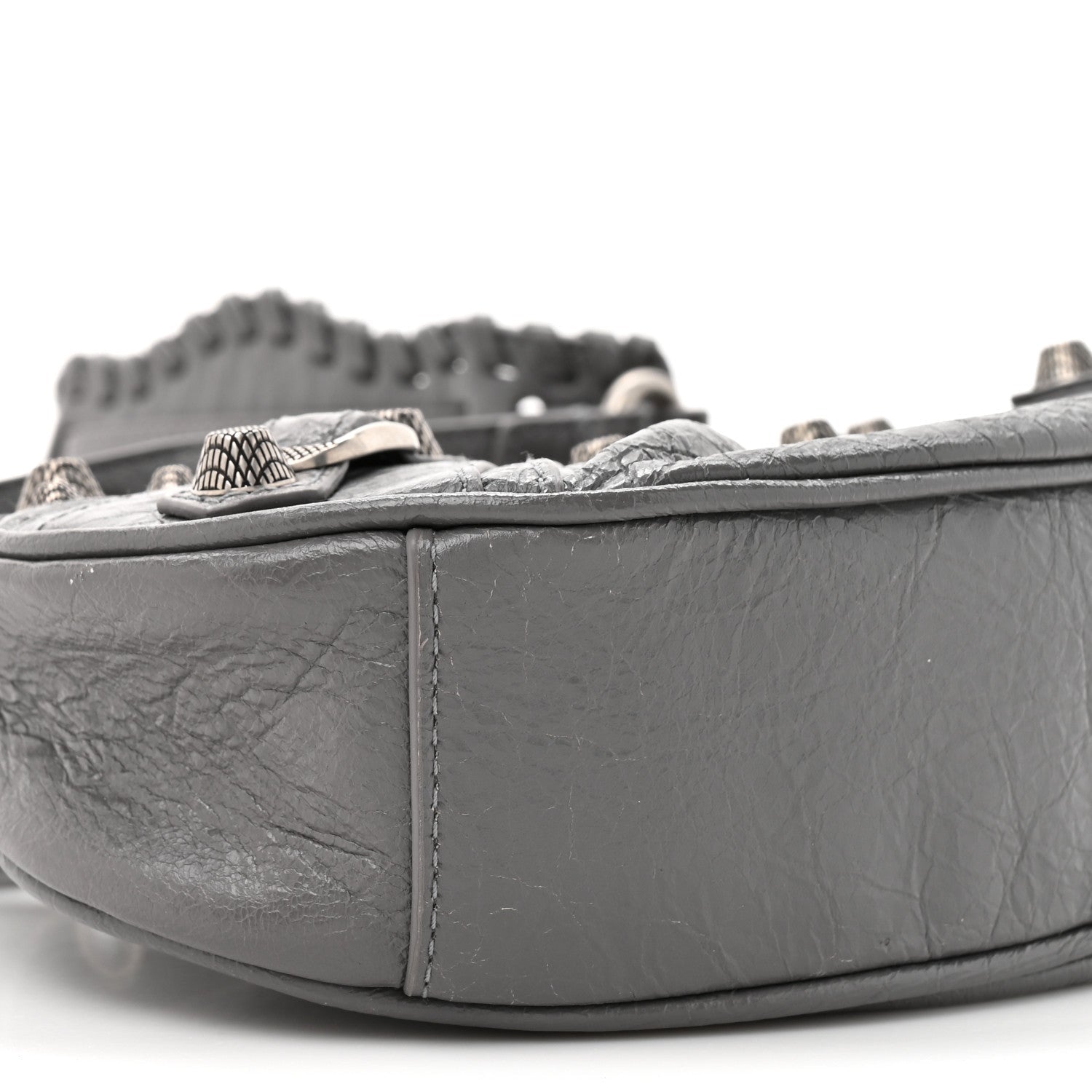 Balenciaga Agneau Arena Le Cagole Shoulder Bag XS Dark Grey