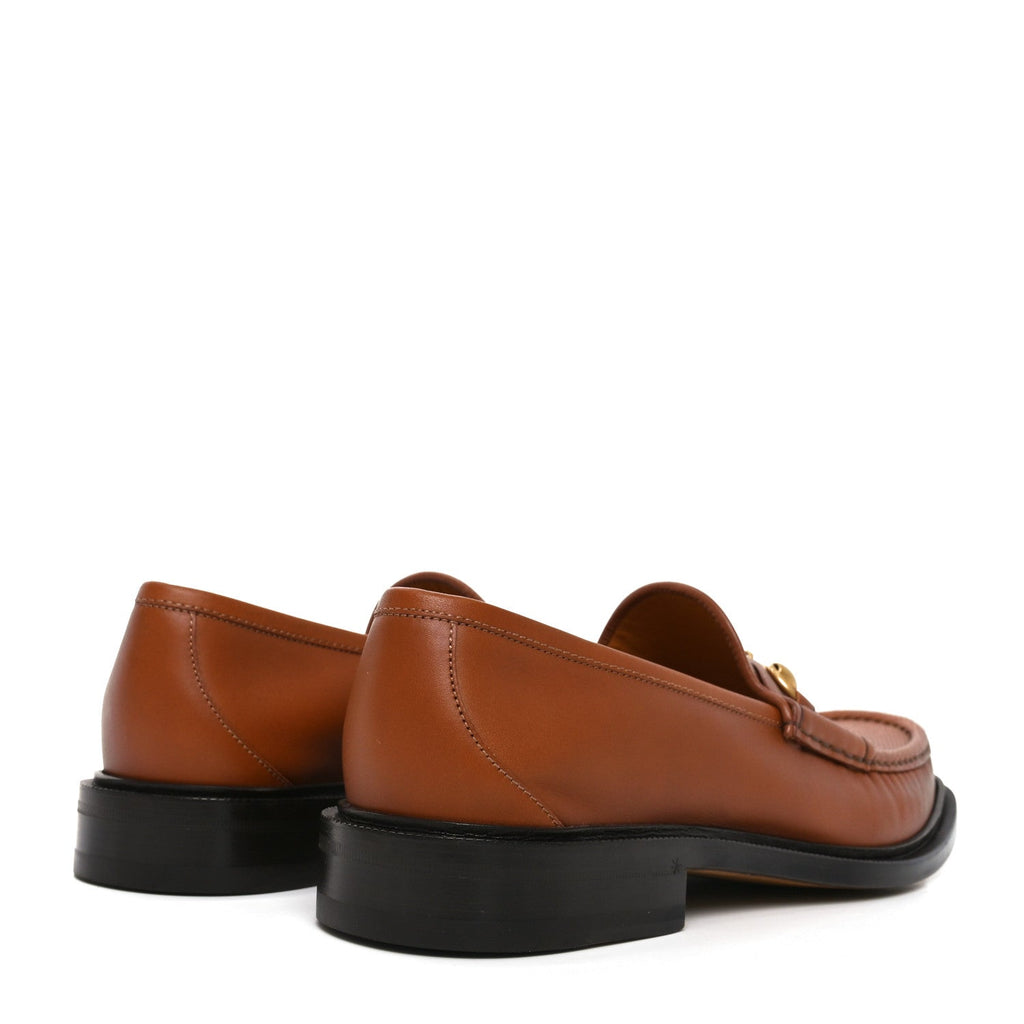 Gucci Harness Calfskin GG Tennis Embossed Mens Horsebit Loafers 9 Dark Brown