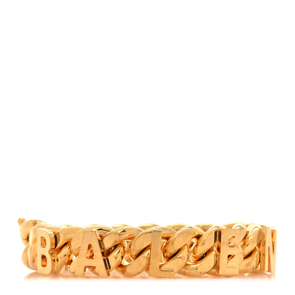 Balenciaga Metal Logo Chain Bracelet M Gold