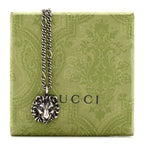 Gucci Metal Lion Head Necklace Silver