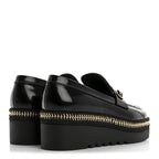 Chanel Shiny Calfskin Platform Loafers 37 Black