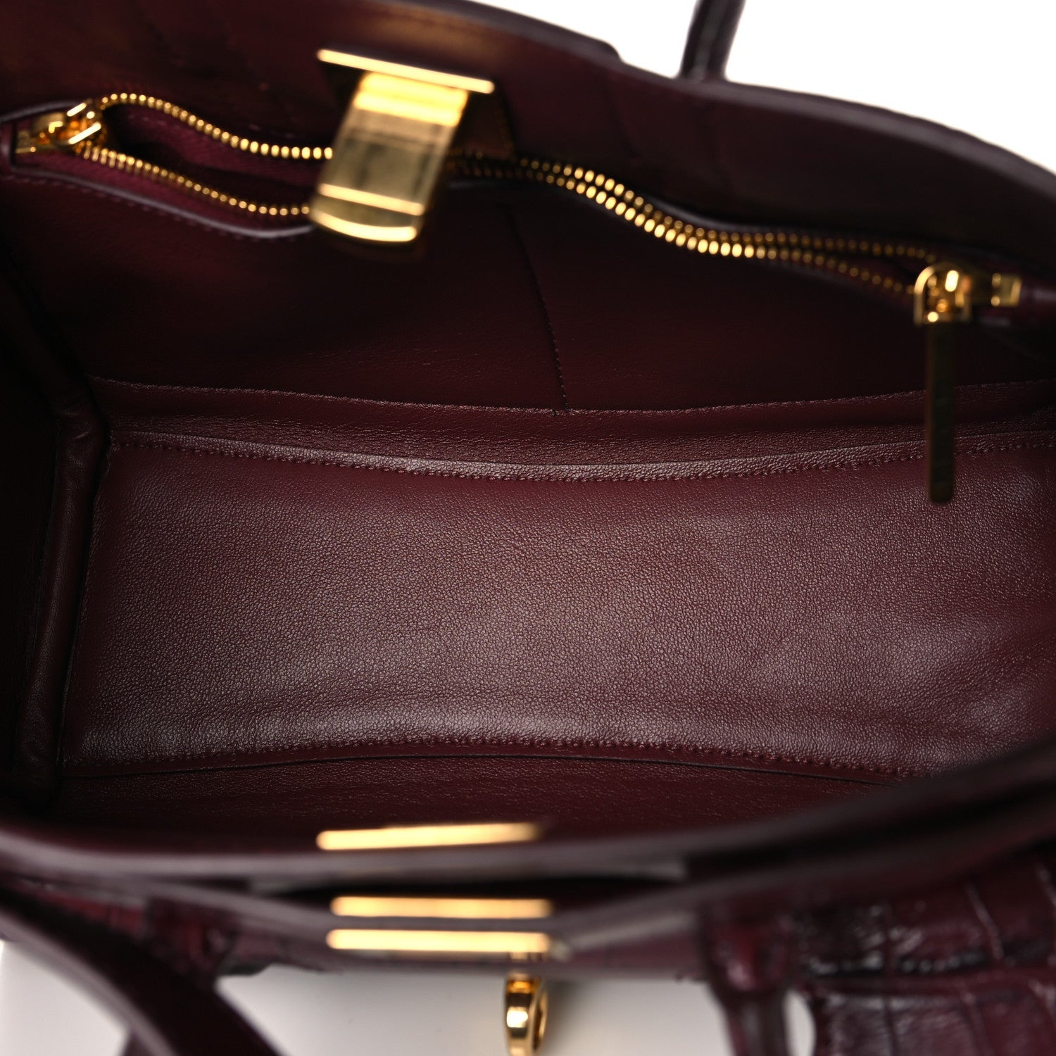 Balenciaga Calfskin Crocodile Embossed Mini Bel Air Carry All Bag Dark Burgundy
