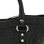 Balenciaga Agneau Arena Storico Silver Hardware Small Le City Black