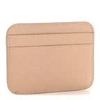 Balenciaga Grained Calfskin Logo Cash Rounded Card Holder Beige