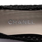 Chanel Knit Grosgrain Cap Toe CC Moccasin Loafers  36.5 Black