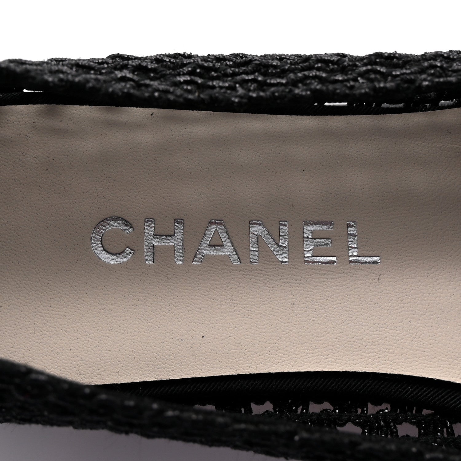Chanel Knit Grosgrain Cap Toe CC Moccasin Loafers  36.5 Black