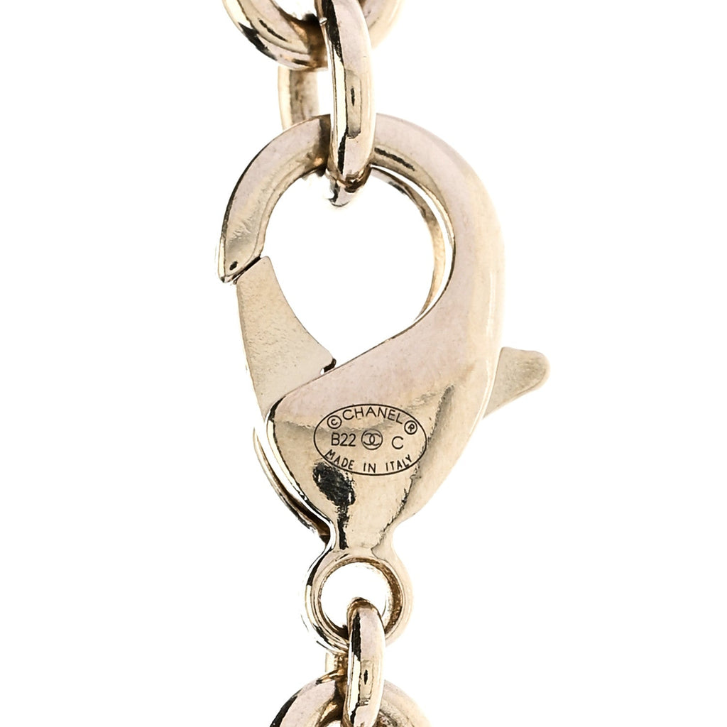 Chanel Metal CC Heart Locket Necklace Gold