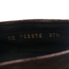 Saint Laurent Suede Le Loafer 15 Penny Slippers 37.5 Dark Chocolate
