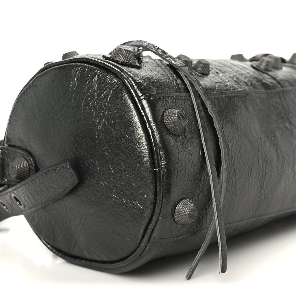 Balenciaga Agneau Arena Le Cagole Cylinder Bag Steel Grey