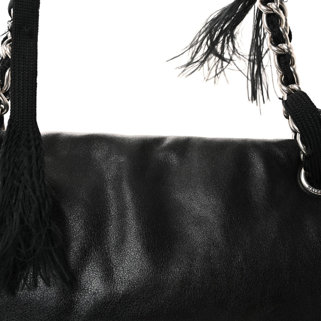 Balenciaga Calfskin Medium Modu Shoulder Bag Black