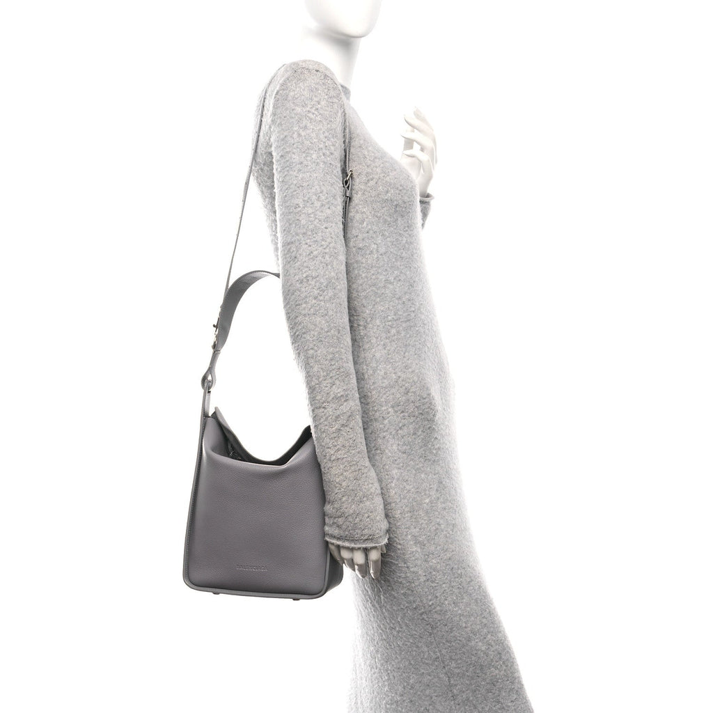 Balenciaga Calfskin Logo Embossed Small Tool 2.0 North-South Tote Balenciaga Grey